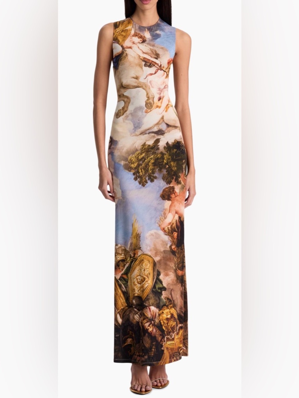 Alice + Olivia Delora Printed Open-Back Maxi Dress